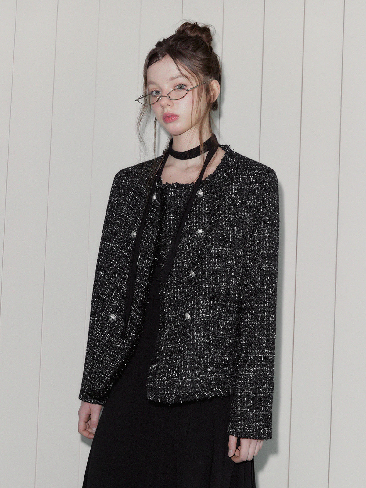 [TWEE] HENDY Tweed Double-Button Jacket