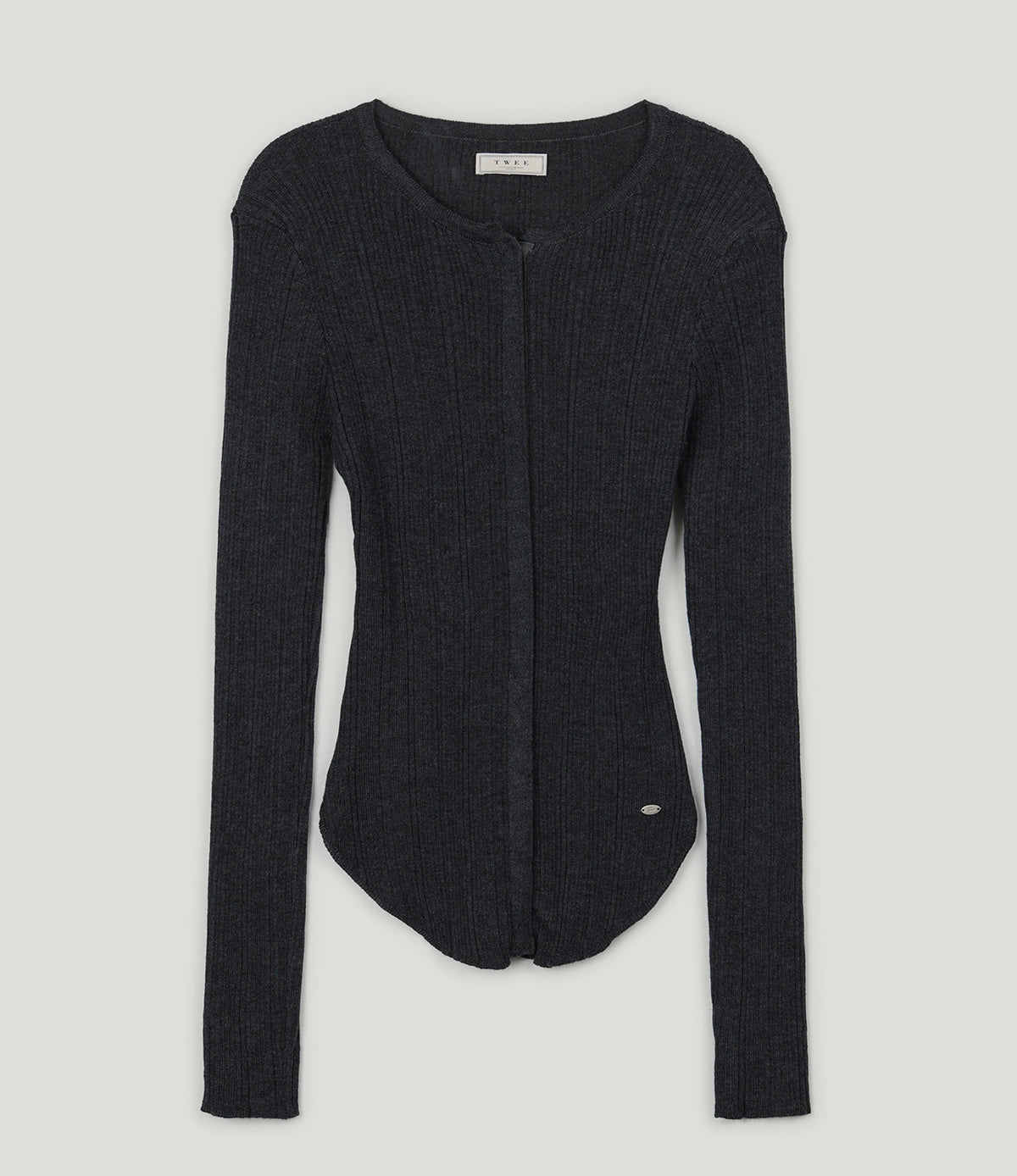 [TWEE] Lingtwo Pulsante Nascosto Maglia Sottile