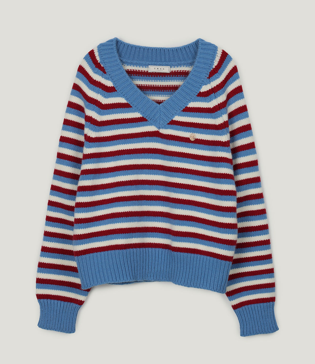 [TWEE] Plit Color-Block Streifen Strick