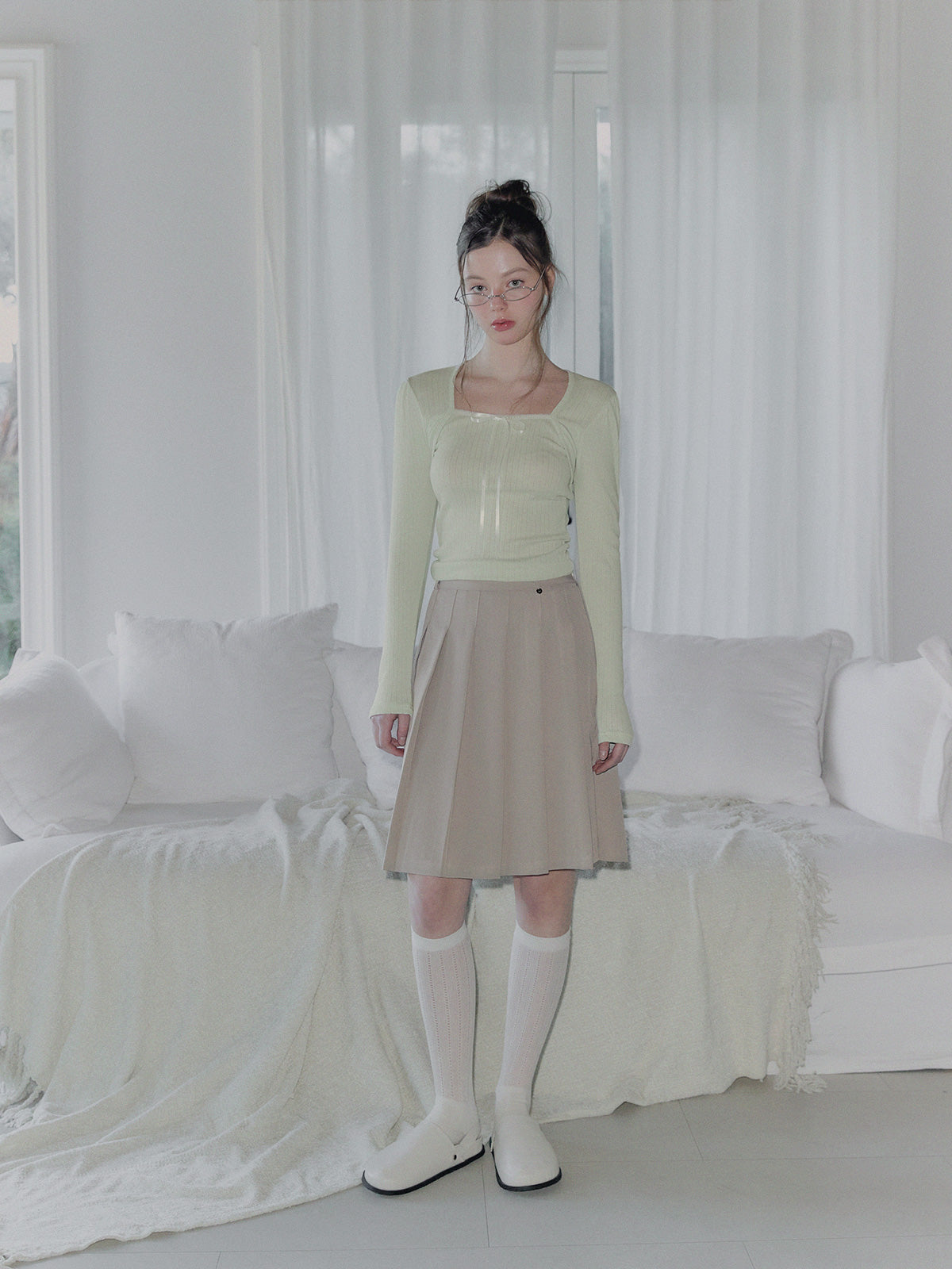 [TWEE] Colson 波蕾若系带蕾丝长袖T恤