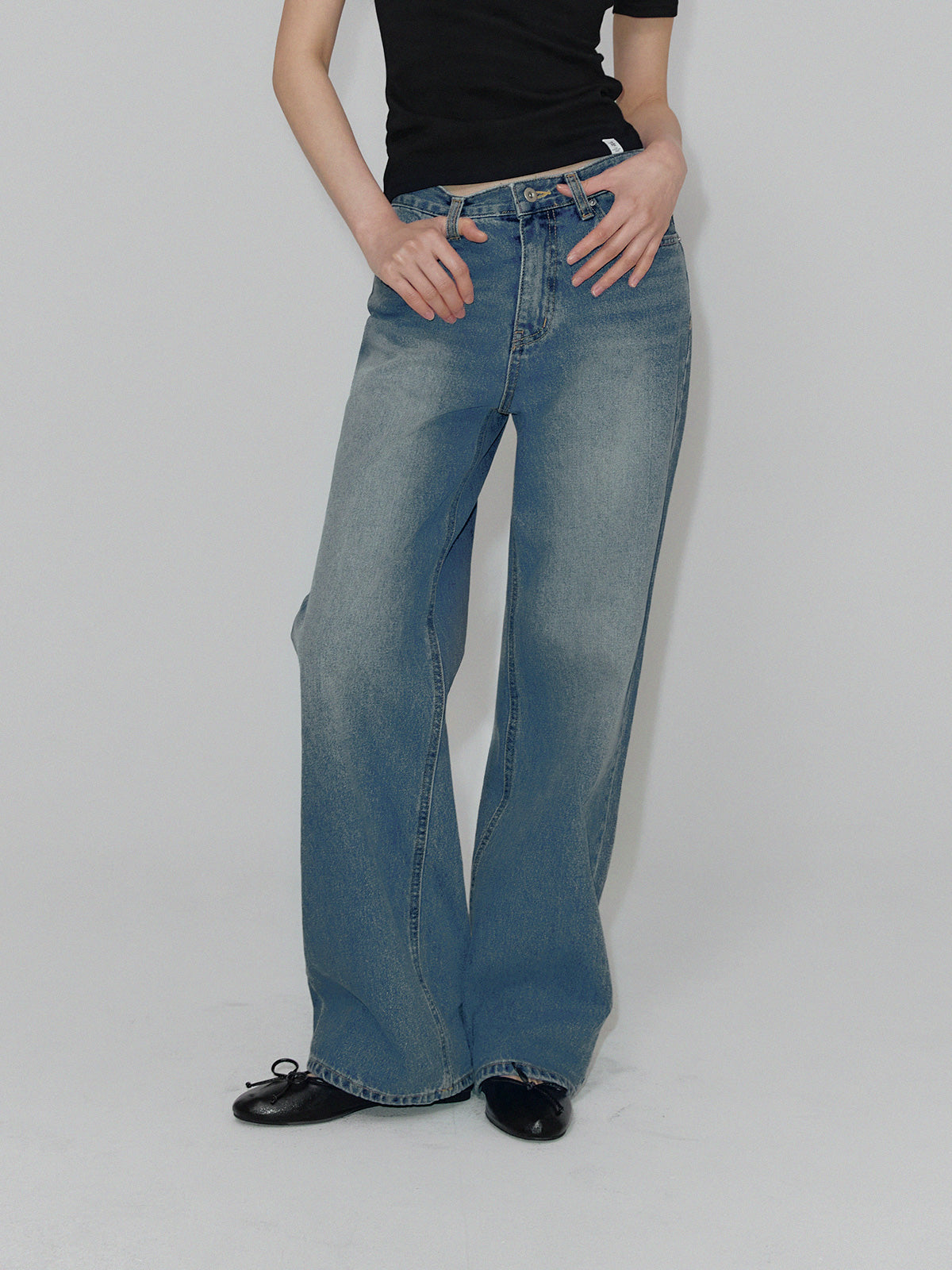 [TWEE] Indie Straight Long Denim Pants