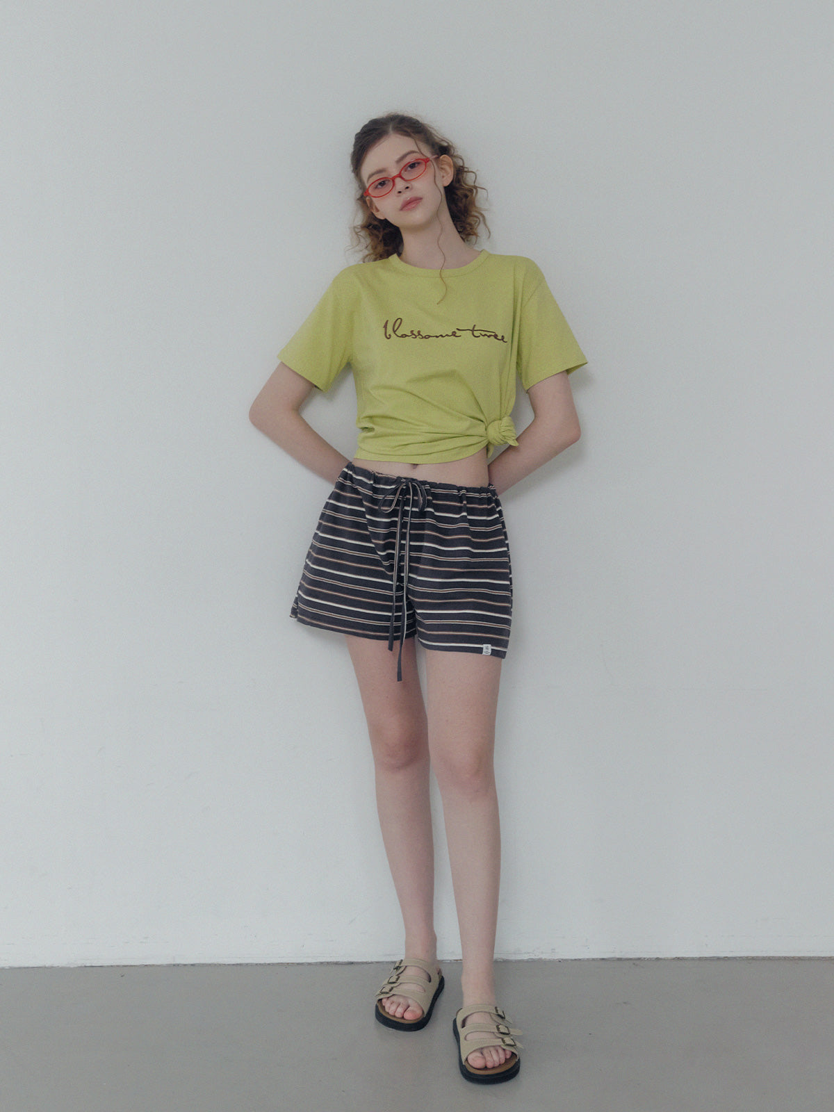 [TWEE] Caron stripe banding short pants