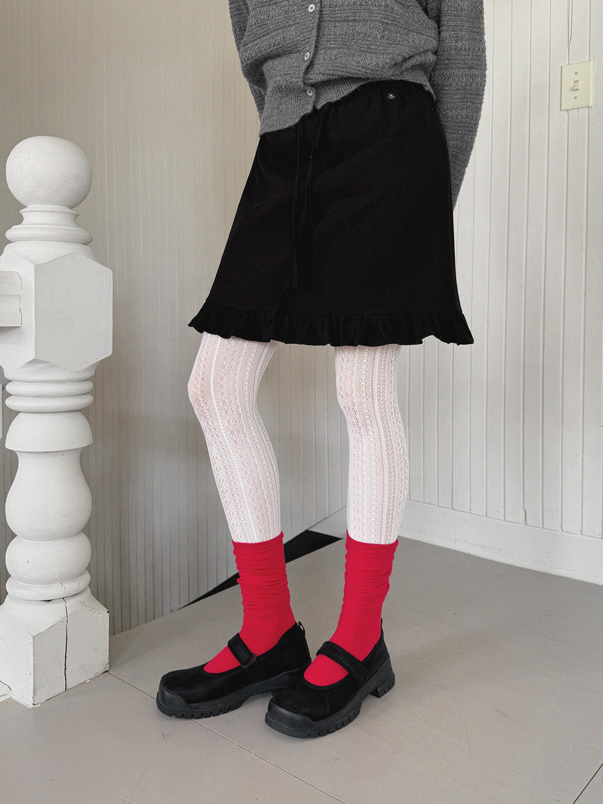 [TWEE] 추하 프릴 밴딩 미디 스커트