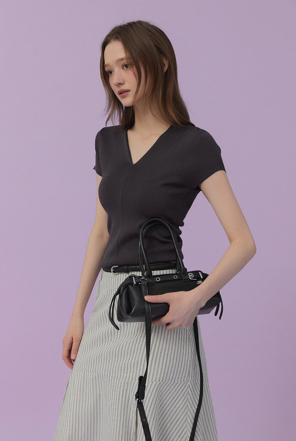 [TWEE] Comaw Pull en maille à col en V avec cordon