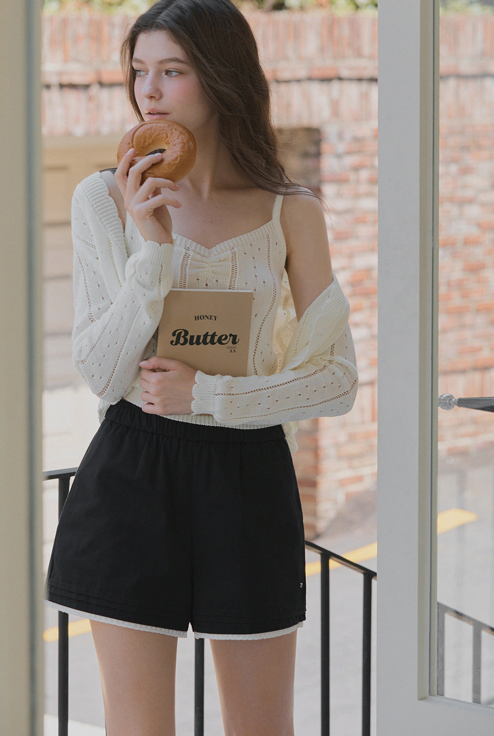[TWEE] Zden Scatch Punching Knit Tank Cardigan Set