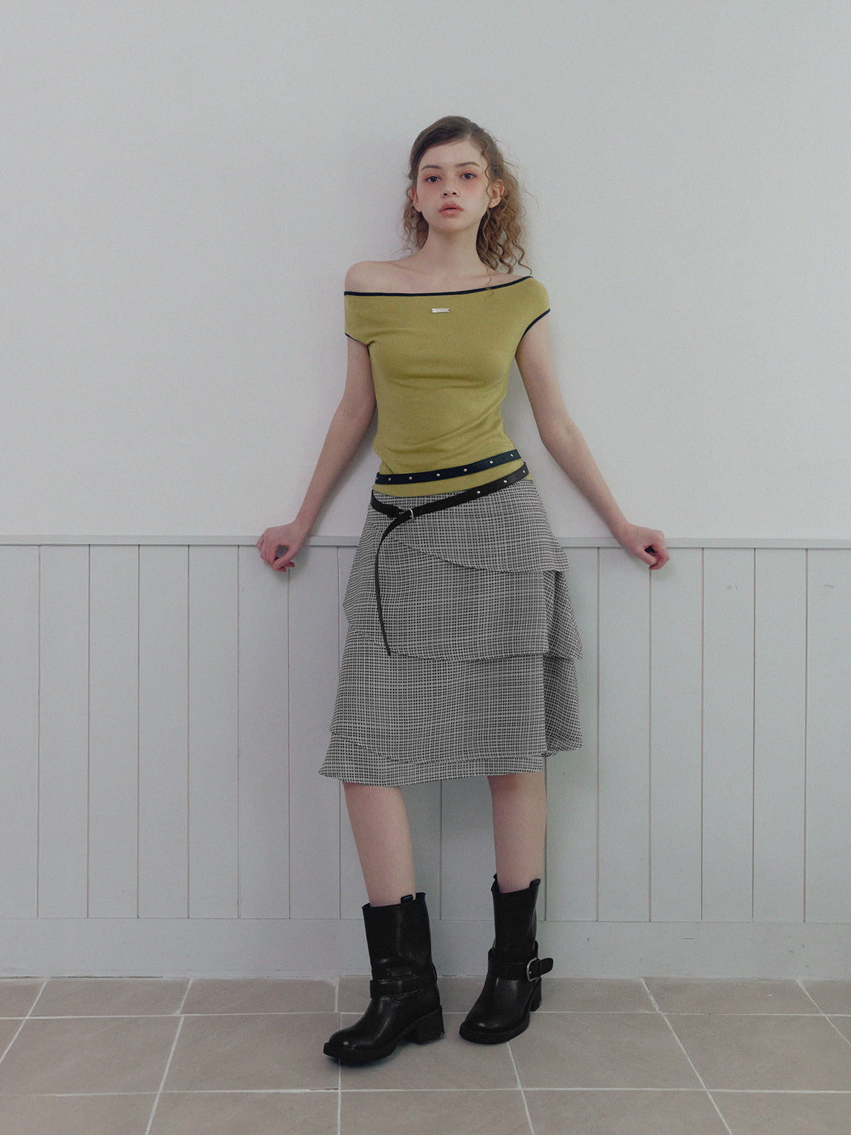 [TWEE] Valen 层叠花纹中长裙