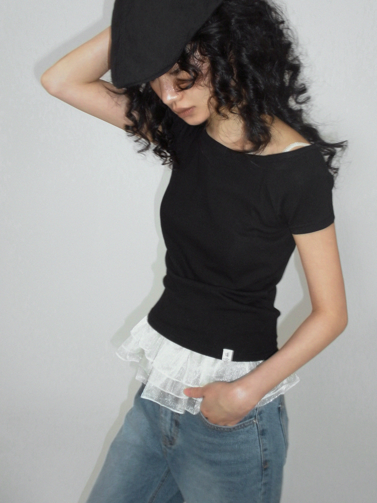 [TWEE] Rimon Sheer Layered Ruffle Bustier