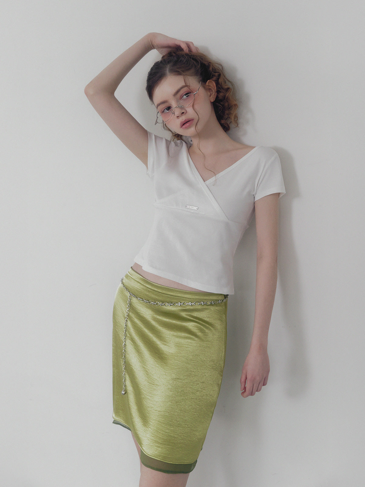 [TWEE] Palet v wrap short sleeve t-shirt