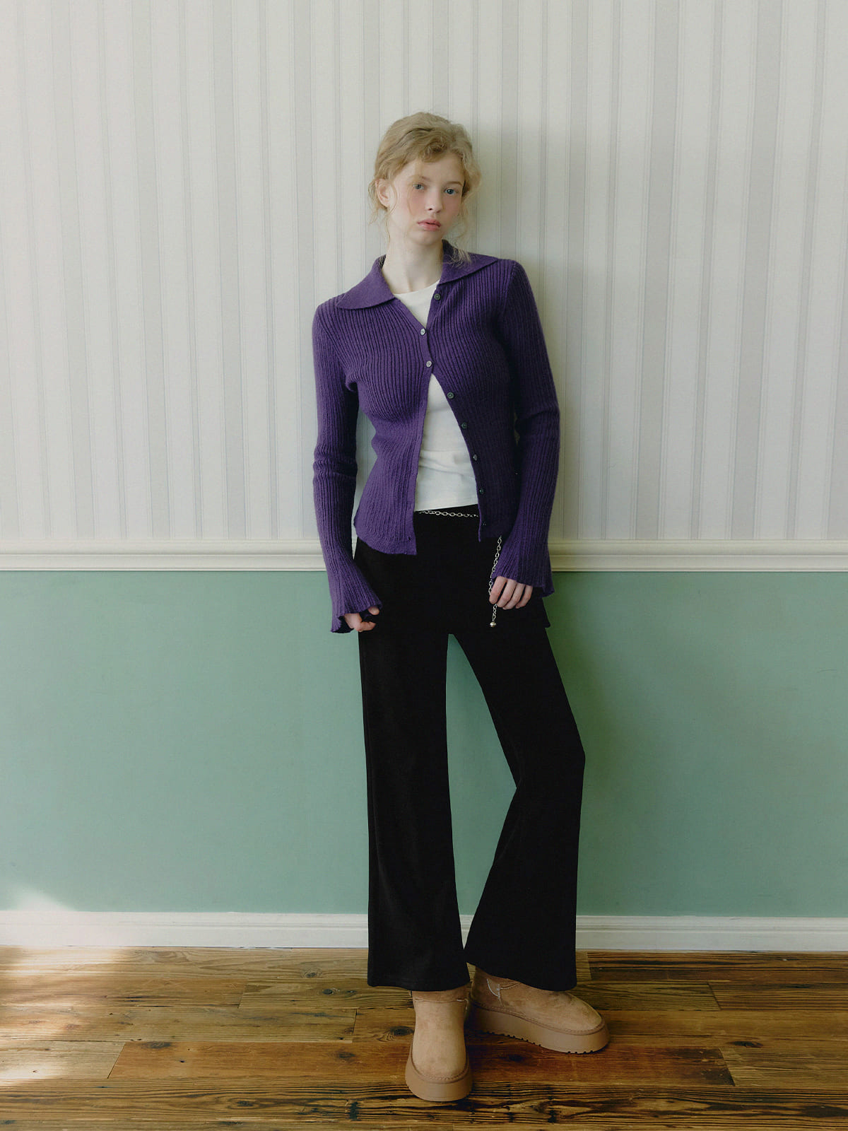 [TWEE] TONES 레이어드 랩 스커트 롱 팬츠