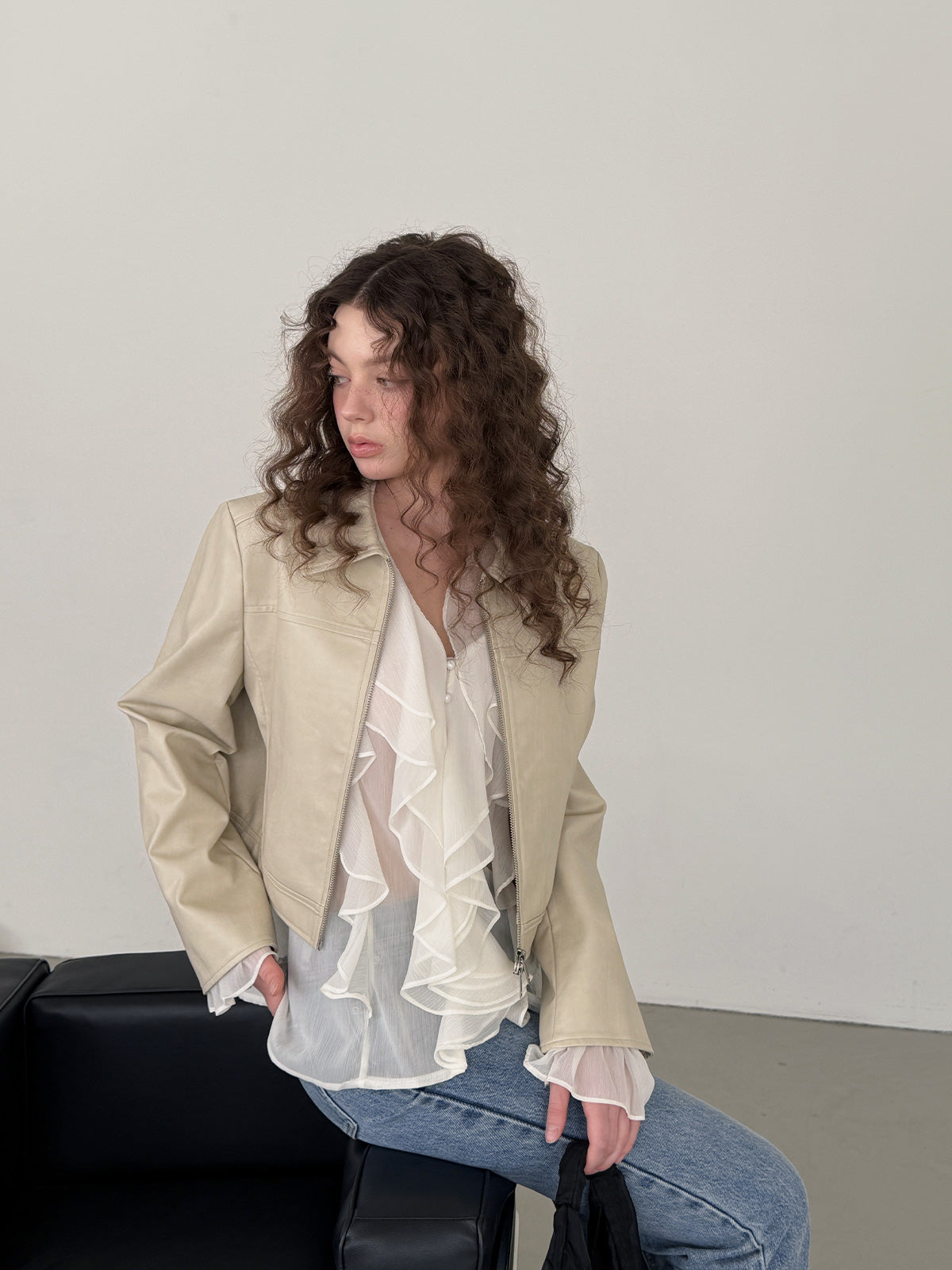 [TWEE] Pore frill bohemian long sleeve blouse