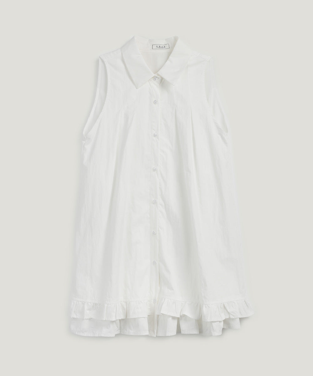 [TWEE] Blouse à col coquillage volanté