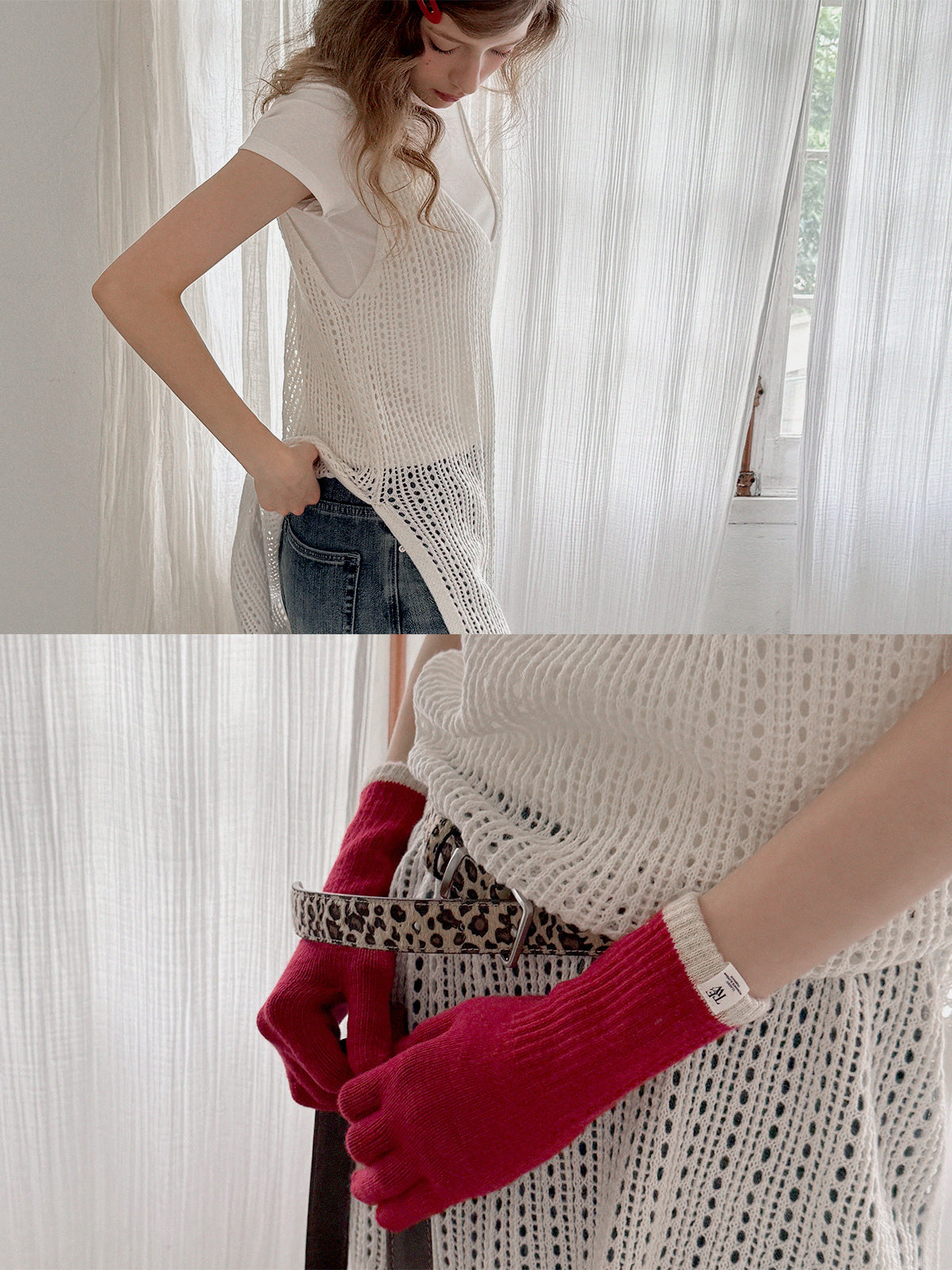 [TWEE] Grew Punching Sleeveless Knit Dress