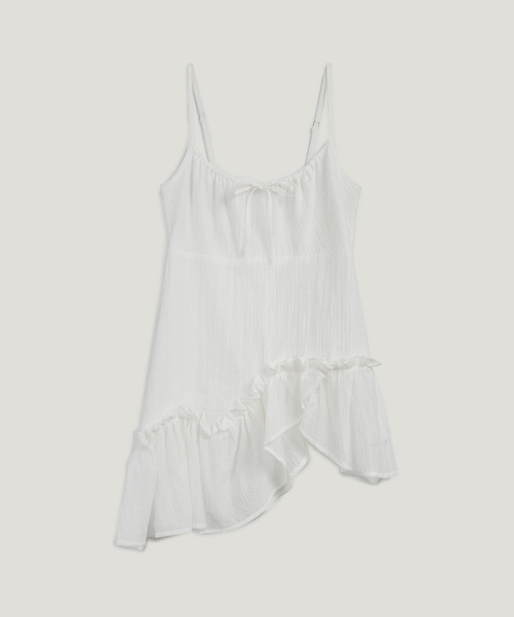[TWEE] Ledel Asymmetric Ruffle Sleeveless Blouse