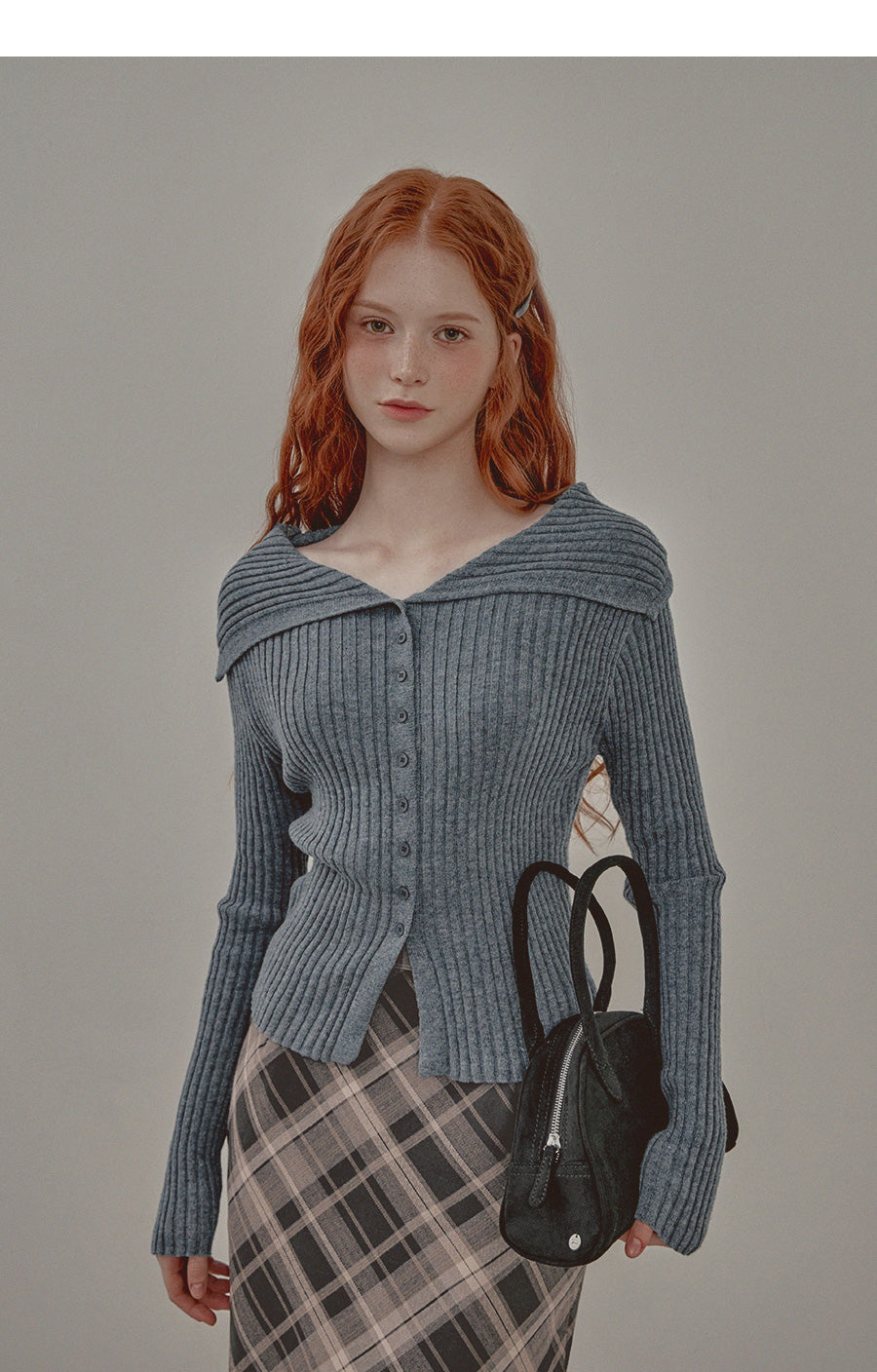 [TWEE] Heim sailor collar ribbed knit