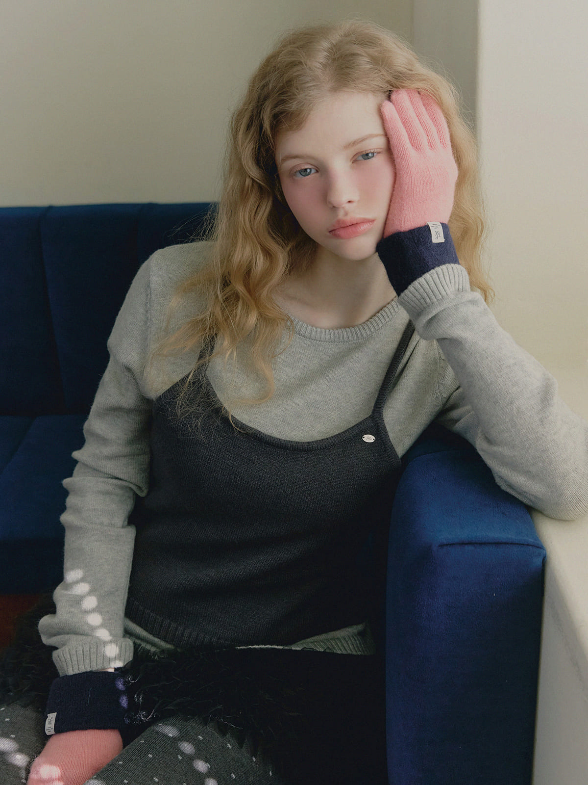 【TWEE】Nuen bustier a strati maglia a maniche lunghe