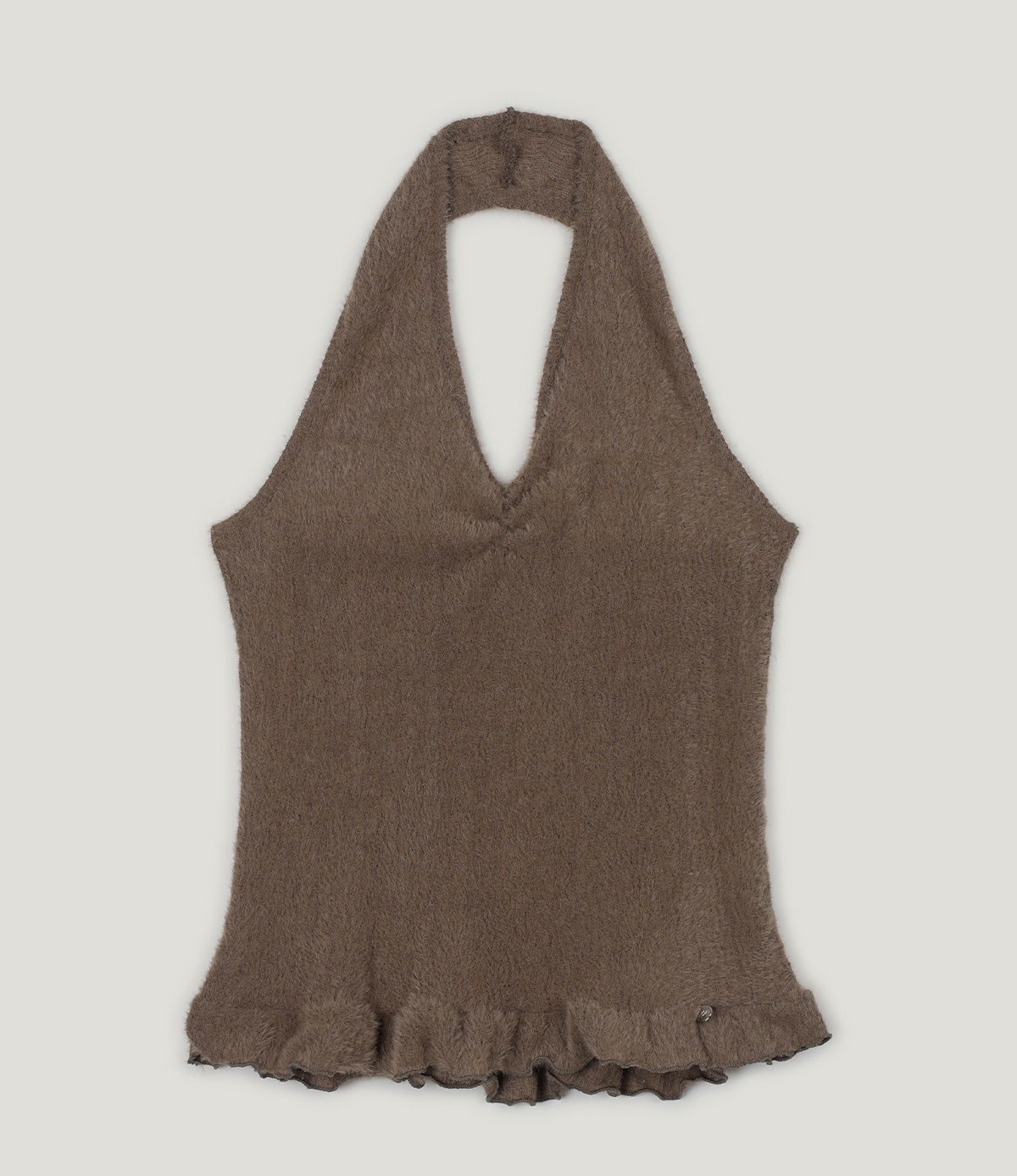 [TWEE] Áo Bustier Dây Yếm Họa Tiết Boucle Có Viền Xếp Ly