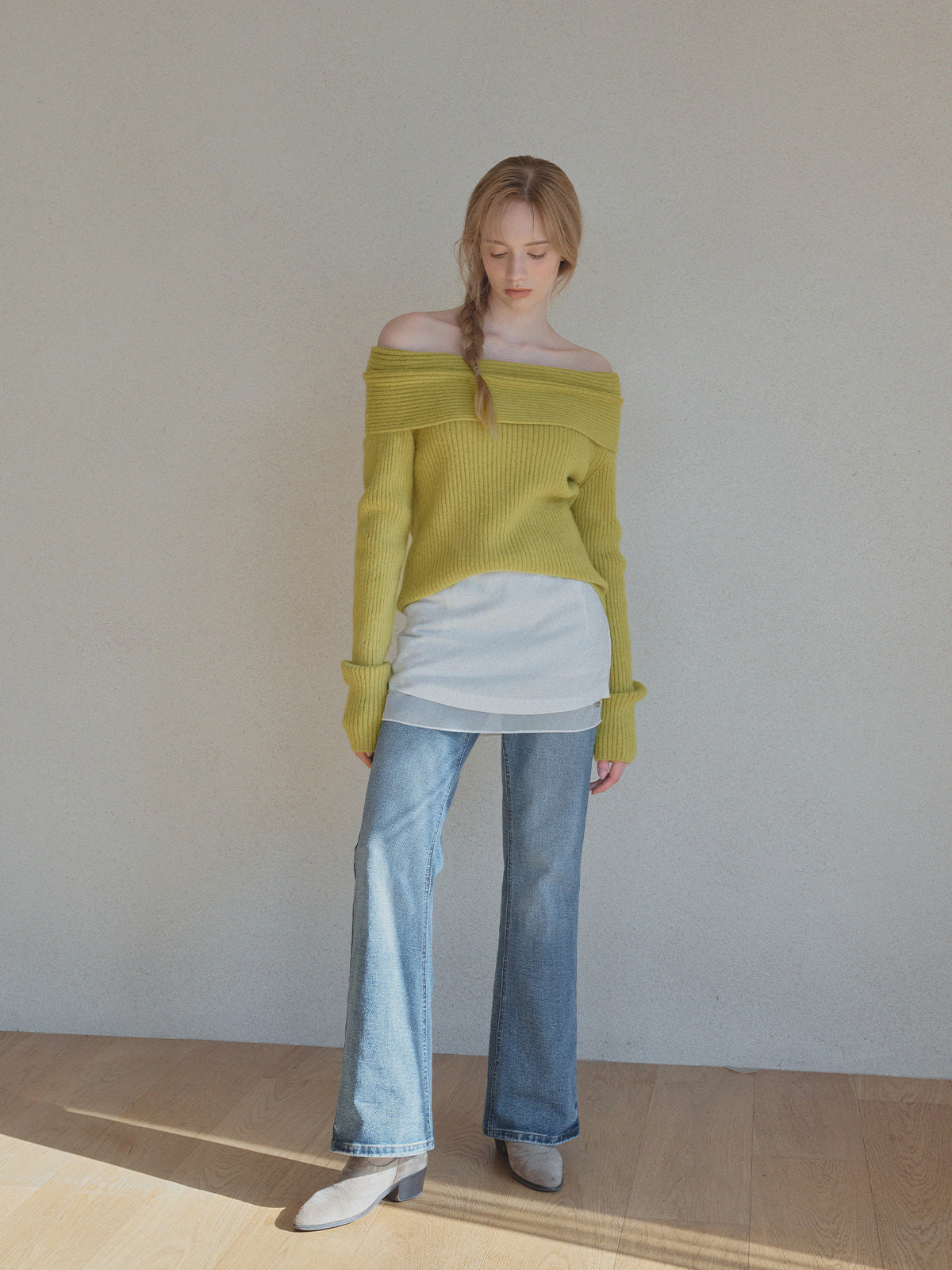 [TWEE] Maglia a coste Eldin con spalle scoperte