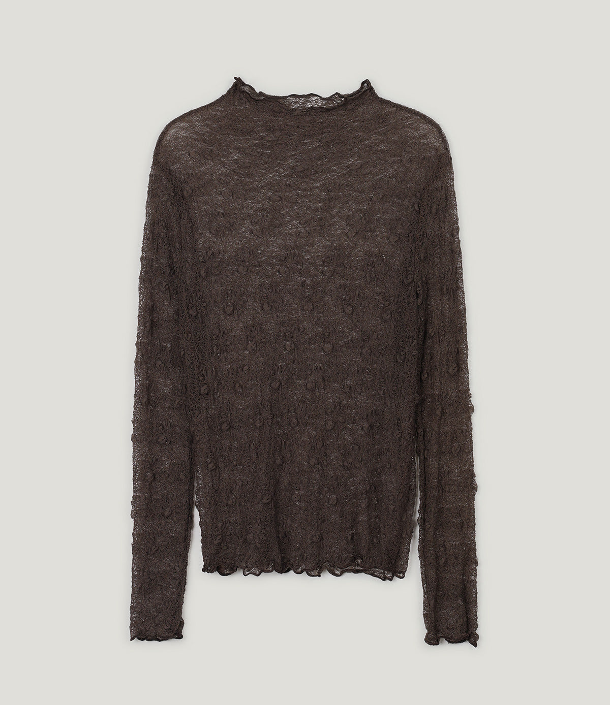 【TWEE】Wooden Sheer Wrinkle Long-Sleeve T-Shirt