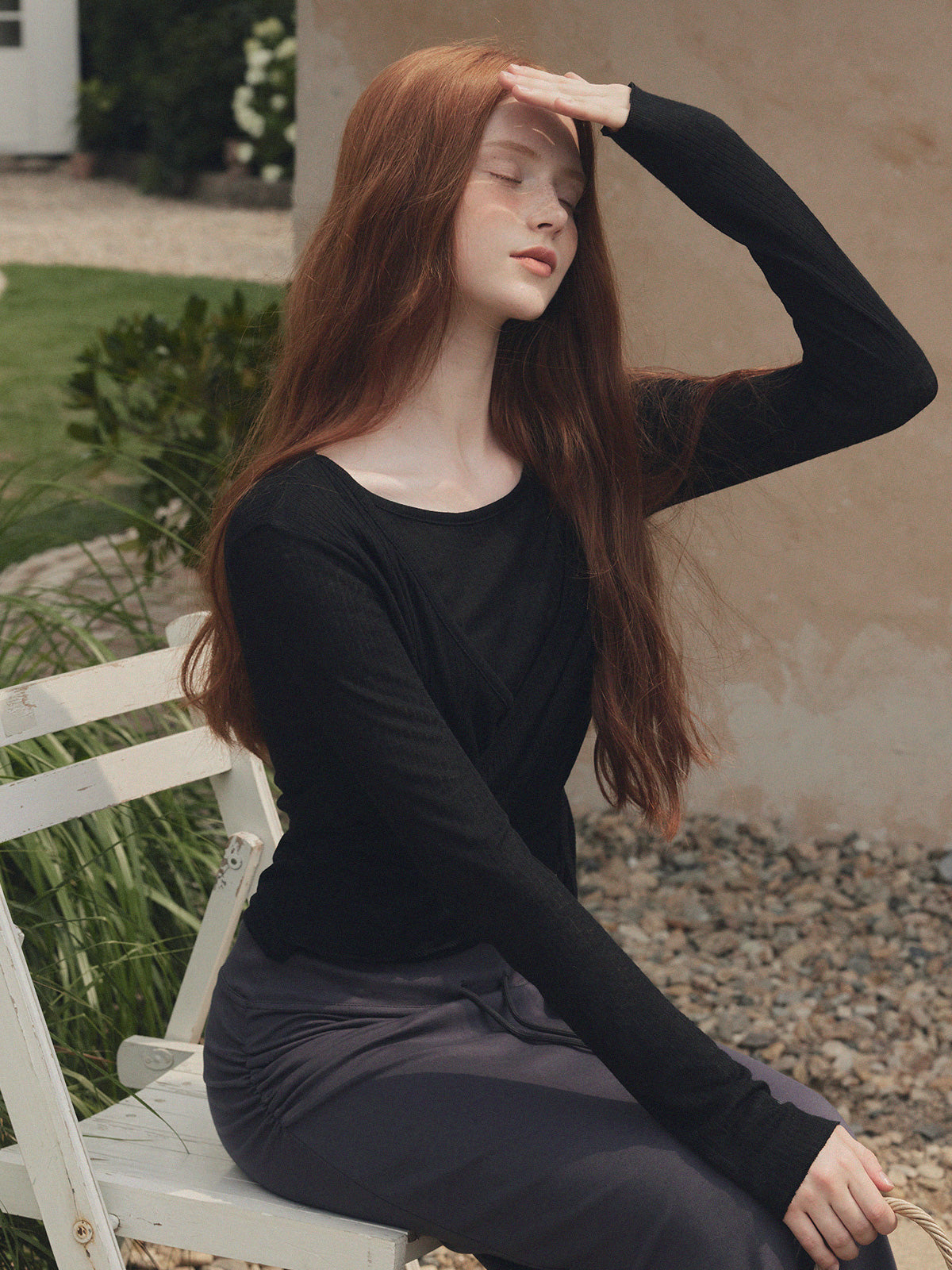 [TWEE] Eren Layered Wrap Long Sleeve T-Shirt