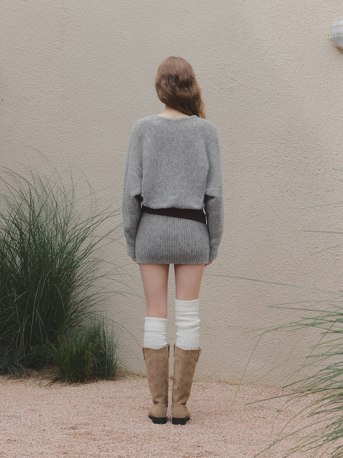 [TWEE] Rein Loose-Fit Knit Dress (Belt Set)