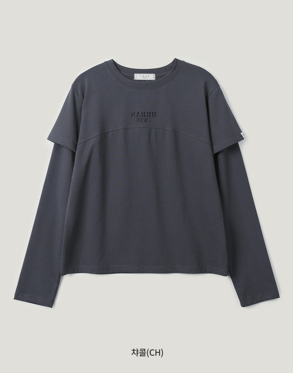 [ TWEE ]  Foil Layered Print Long Sleeve T-Shirt