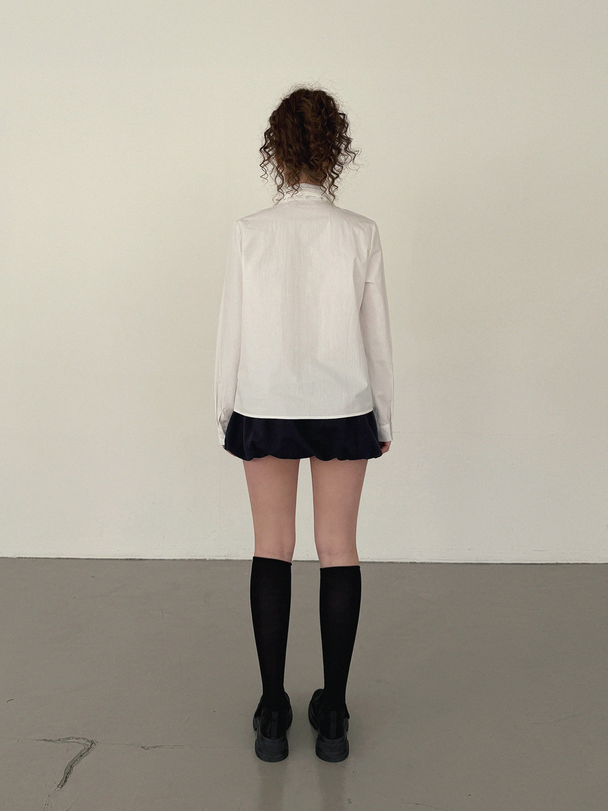 [TWEE] Pico Lace Long-Sleeve Shirt Blouse (Strap Set)