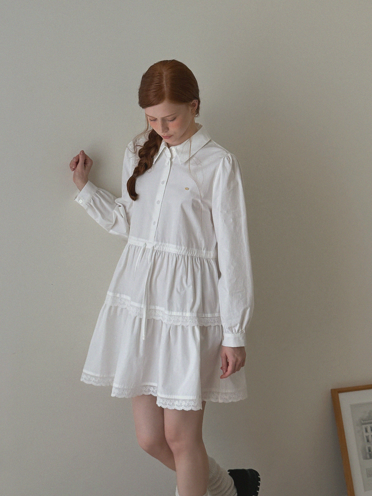 [TWEE] Fobid Tiered Shirt Mini Dress