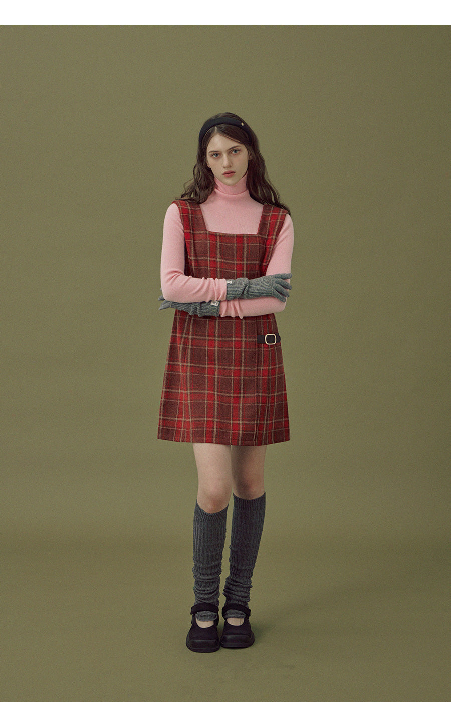 [TWEE] Seville wool plaid mini dress