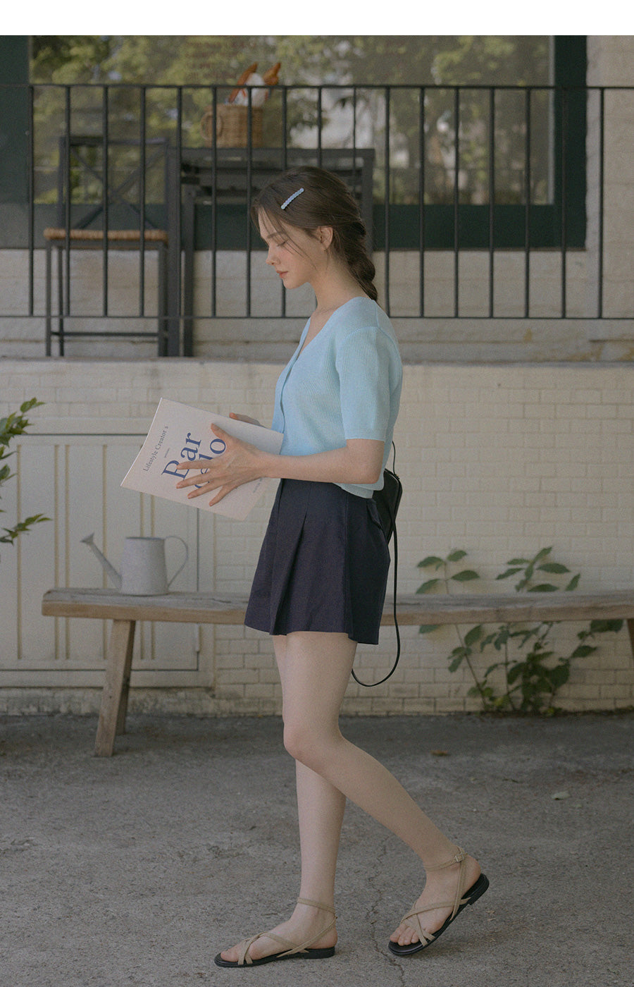[TWEE] Cremo Linen V-Neck Short Sleeve Cardigan