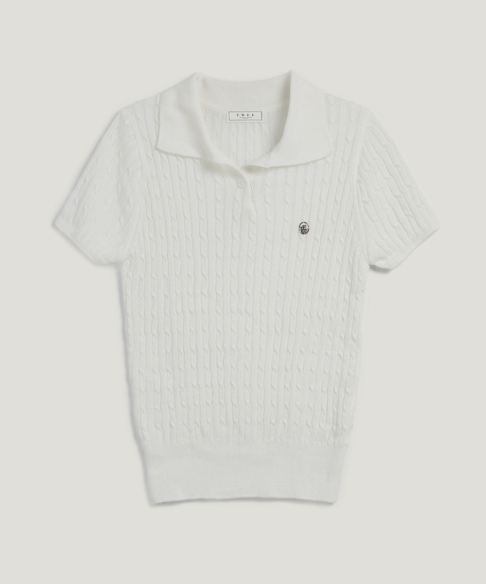 [TWEE] Blze Collared Short-Sleeve Knit