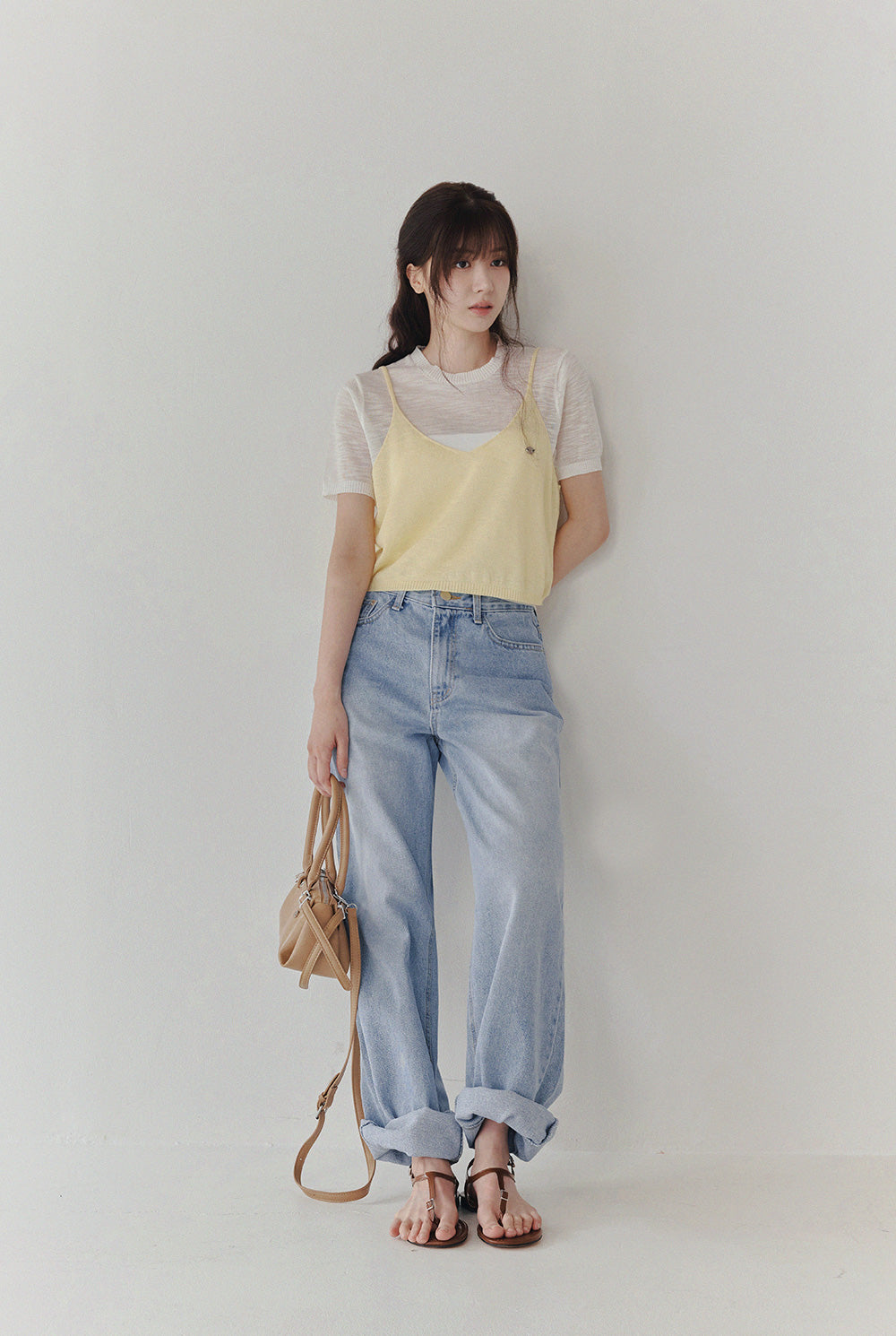 [TWEE] Ensemble sans manches en maille colorblock Nihe