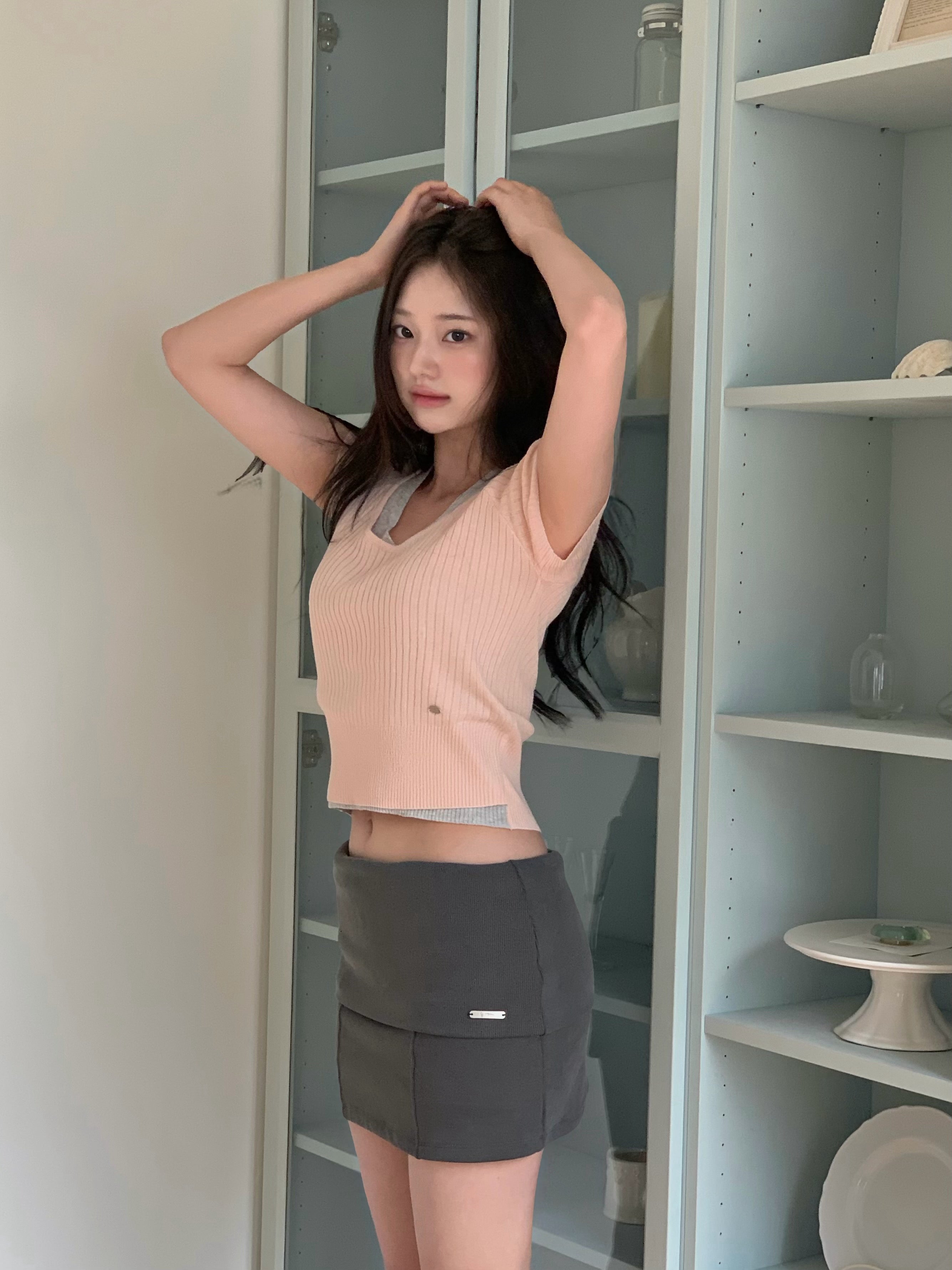 Rowen Halter Layered Short-Sleeve Knit