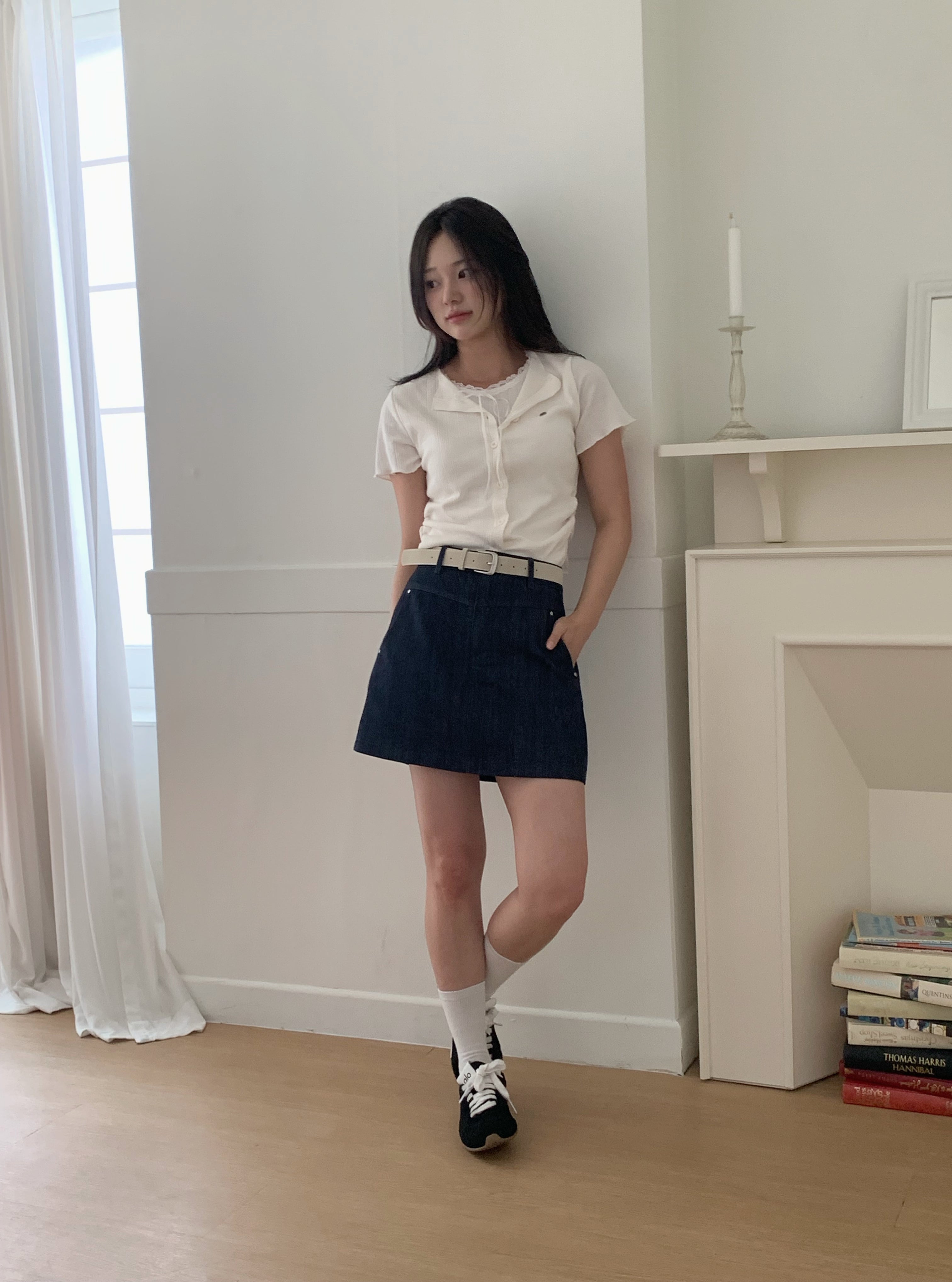 [TWEE] Poiner Layered Ribbed Short-Sleeve T-Shirt