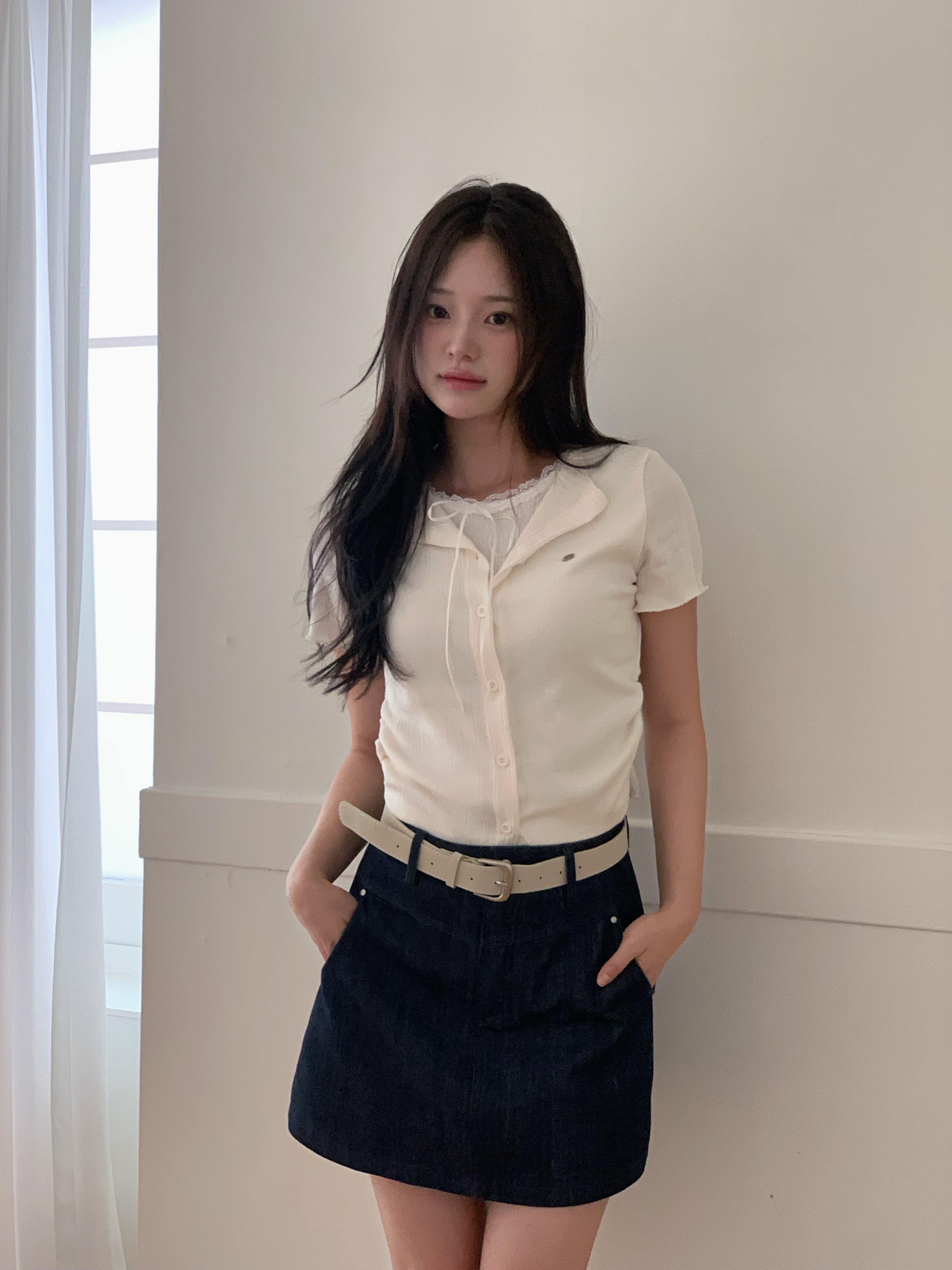 [TWEE] Poiner Layered Ribbed Short-Sleeve T-Shirt