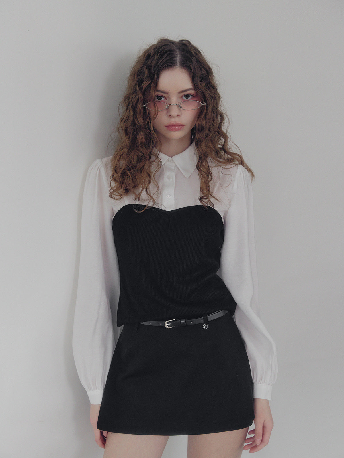 [TWEE] Recon basic mini skirt shorts (belt set)