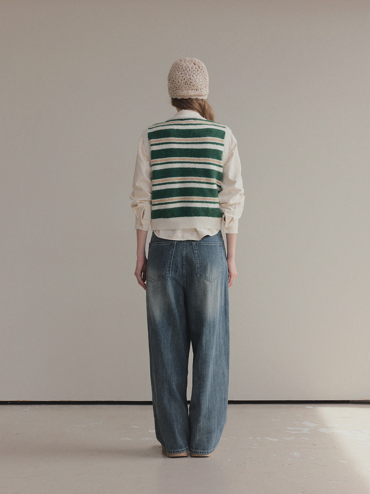 [TWEE] Enz Stripe Color-Block Knit Vest