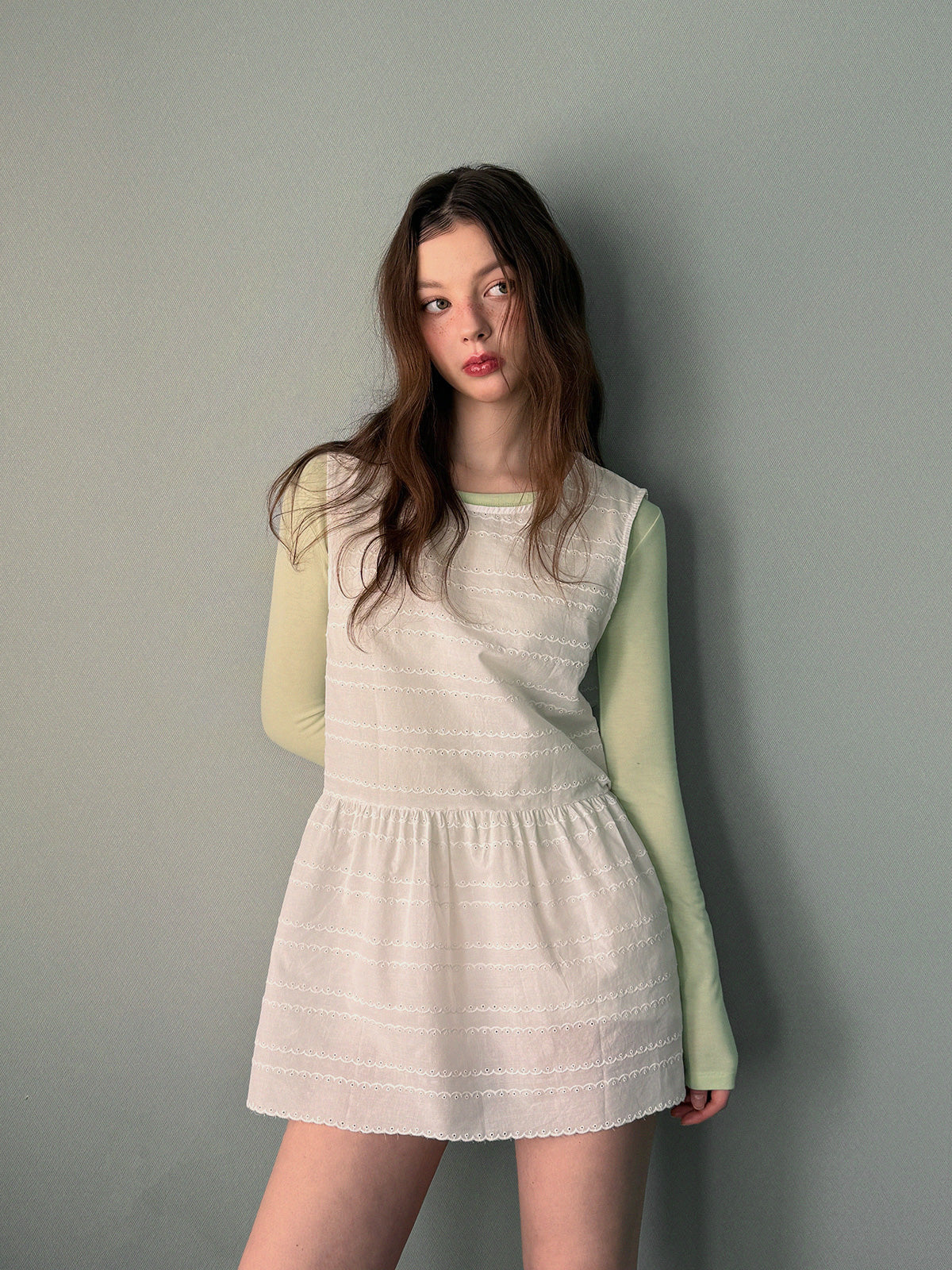 [TWEE] Rolton Punching Sleeveless Mini Dress