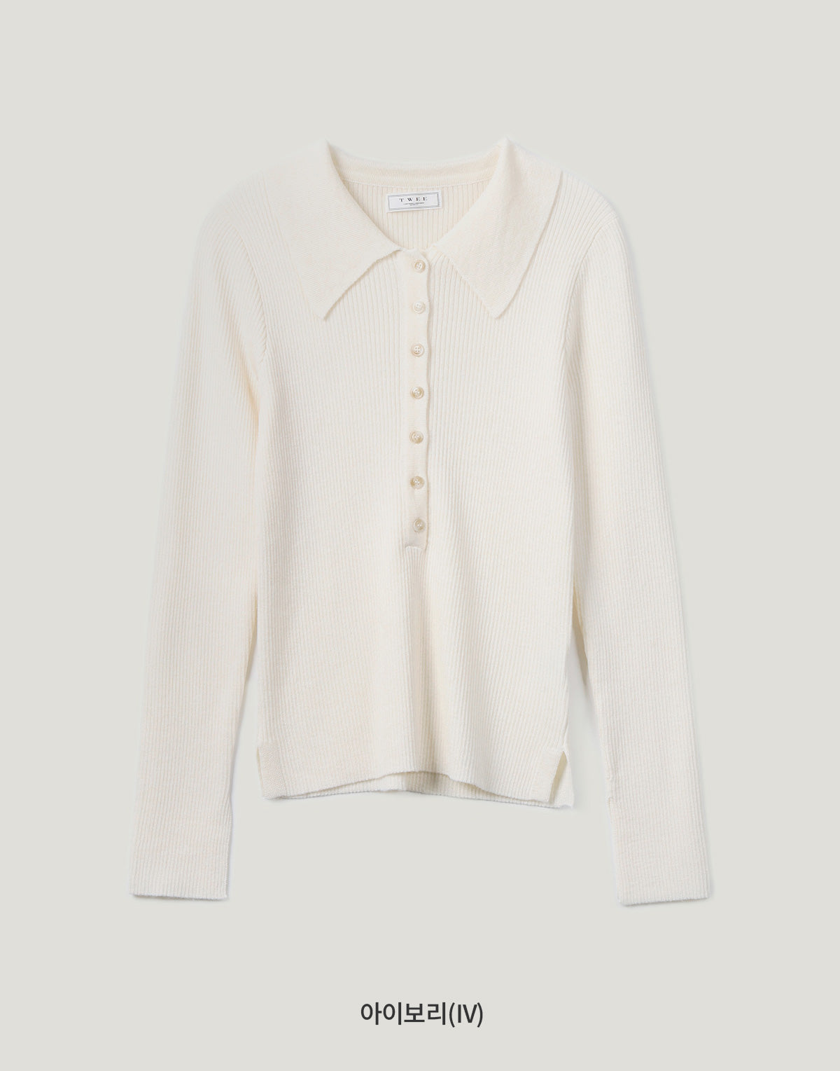 [TWEE] Larkin collar neck button long-sleeved knit