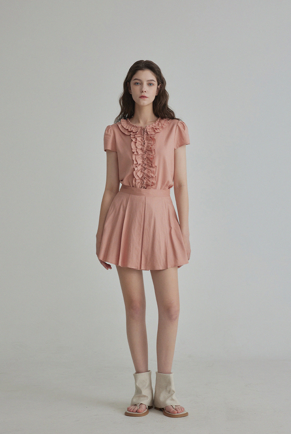 [TWEE] Blouse en lin à volants Riten Jupe mini