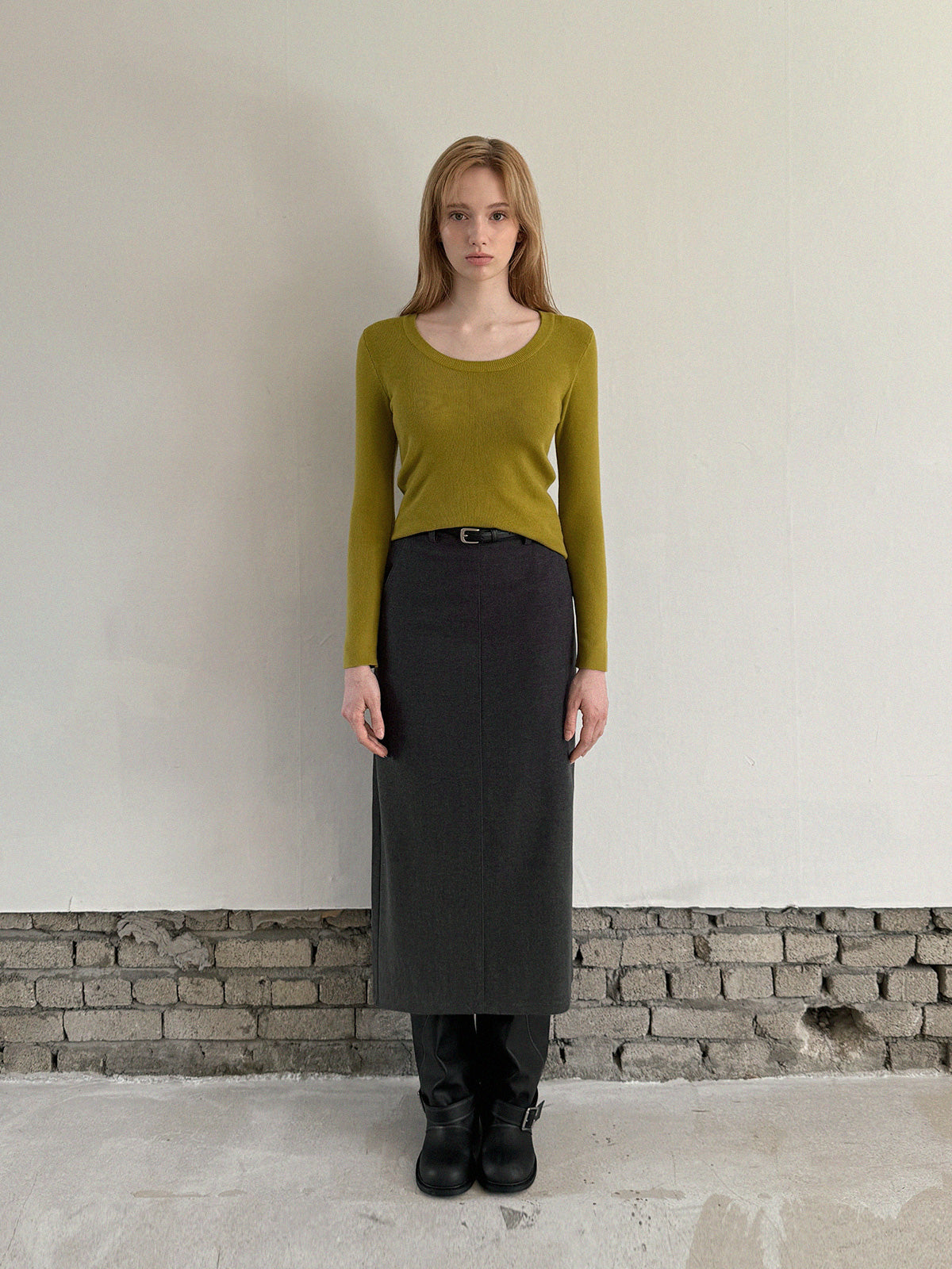 [TWEE] Tion Basic U-Ausschnitt Langarm Strick