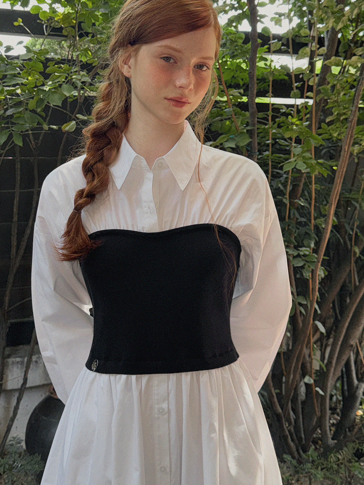 [TWEE] Bedis Scallop Shirt Long Dress