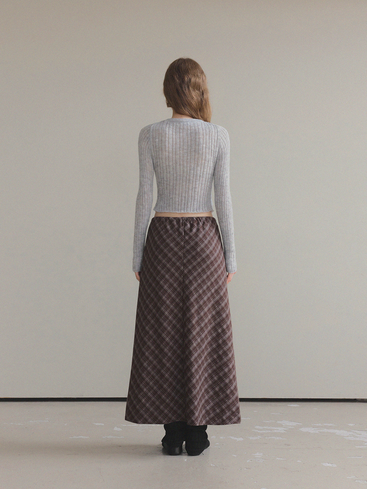 [TWEE] Conel Layered Crop Long-Sleeve Knit