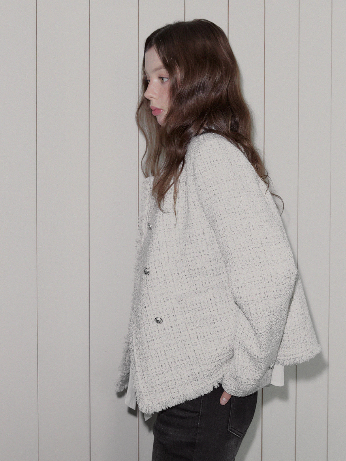 [TWEE] HENDY Tweed Double-Button Jacket