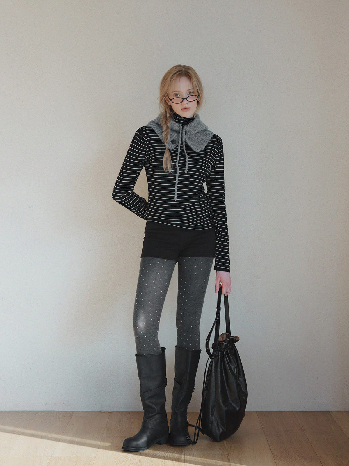 [TWEE] Ople Stripe Rollkragen-Stricktop