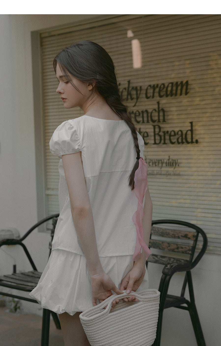 [TWEE] Euphoria puff short sleeve blouse