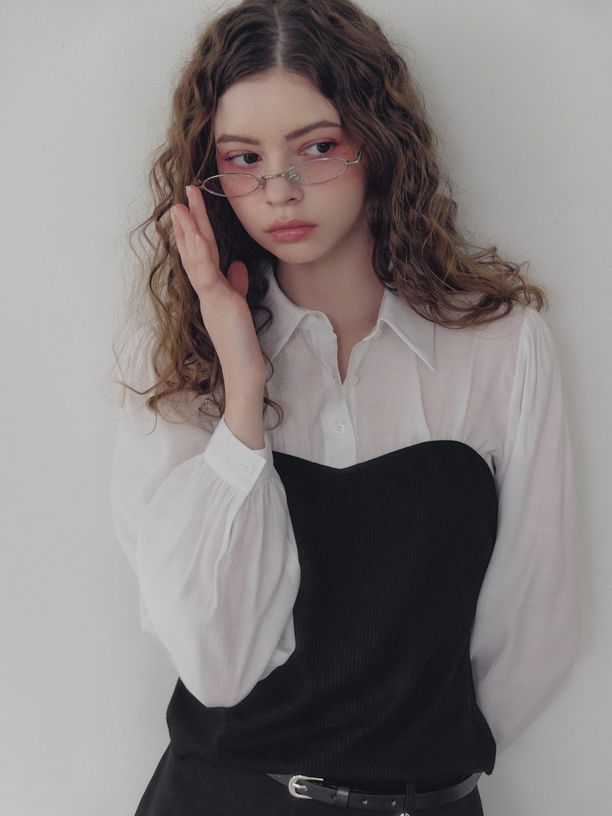 [TWEE] Wipin Knit Top Bustier Shirt Blouse