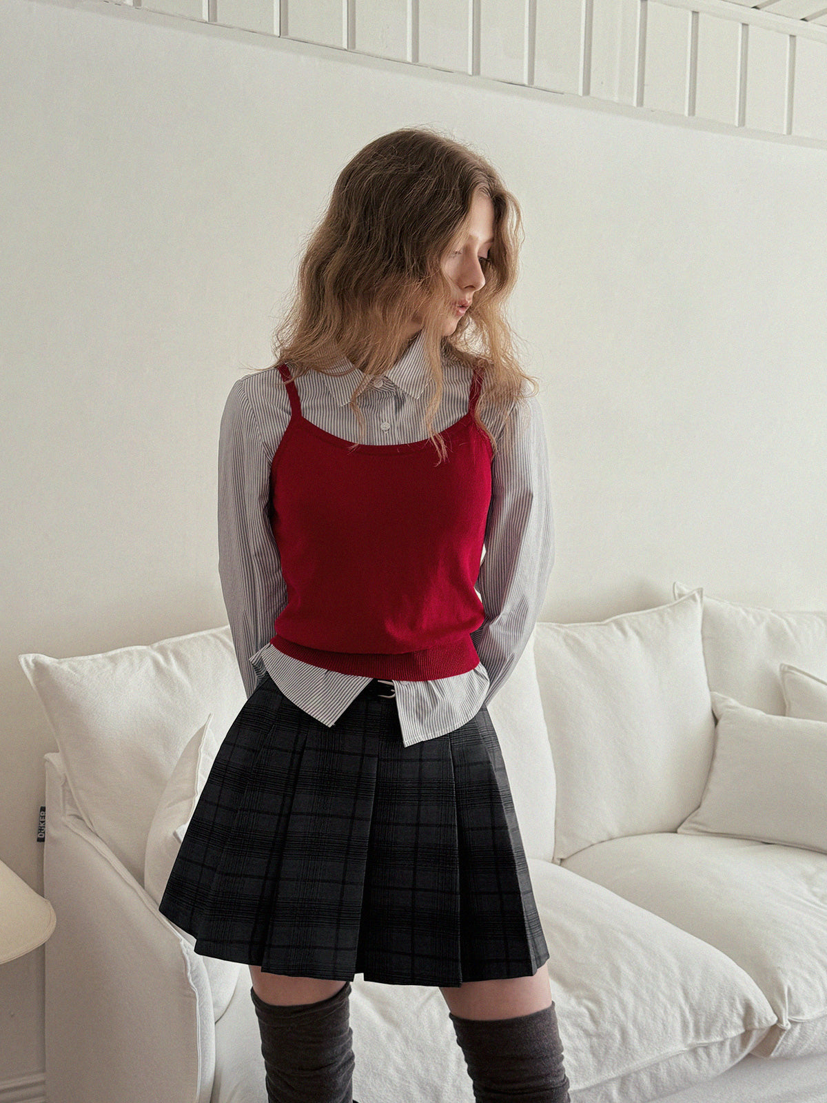 [TWEE] Ringard Knit Sleeveless Top & Cardigan Set