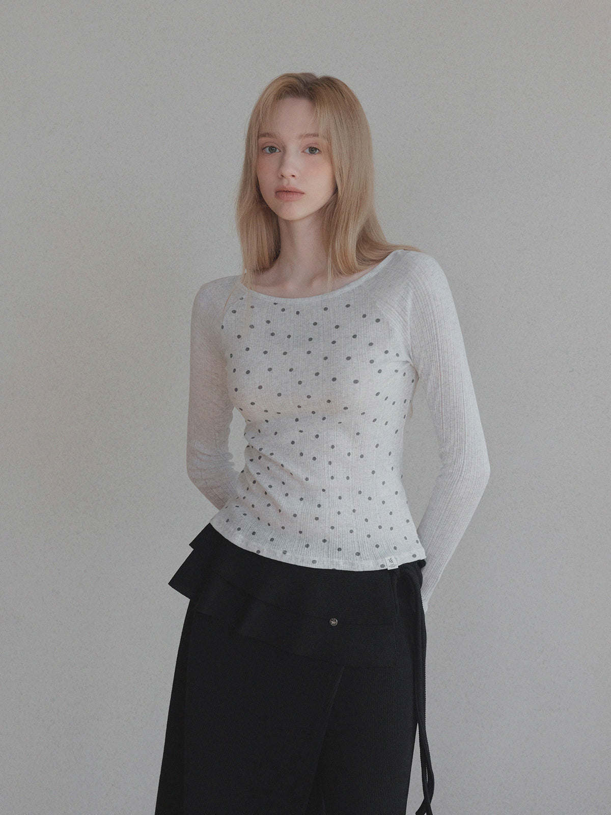 [TWEE] Devle Dot Raglan Langarmshirt