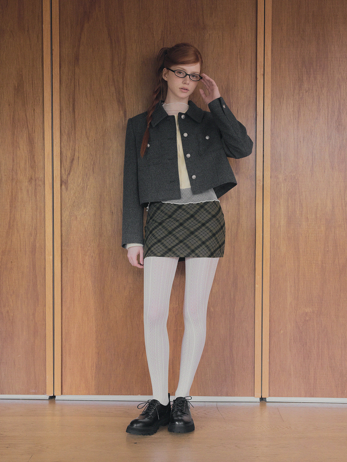 [TWEE] Linb Pocket Button Crop Jacket