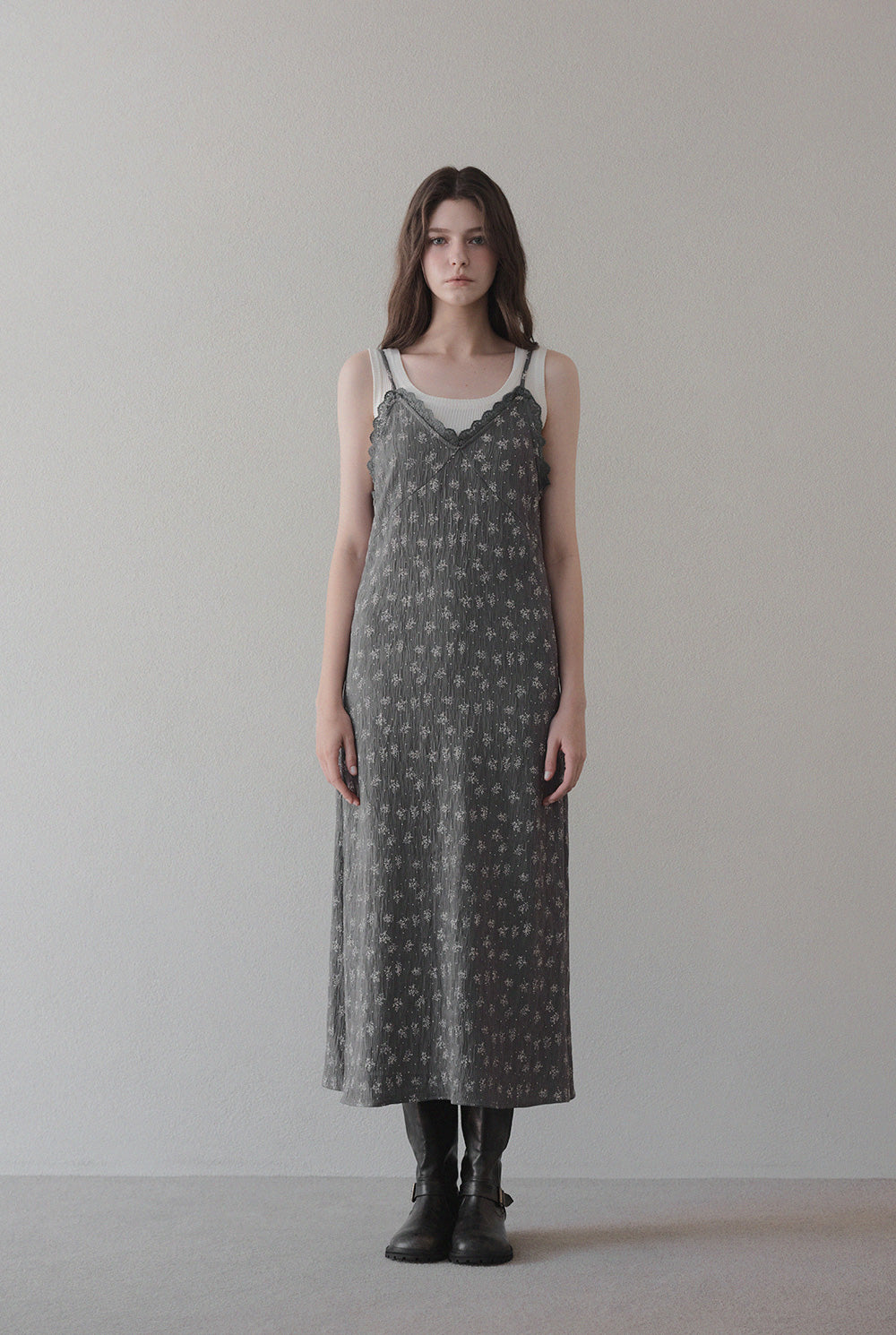 [TWEE] Clazen Floral Lace Sleeveless Long Dress